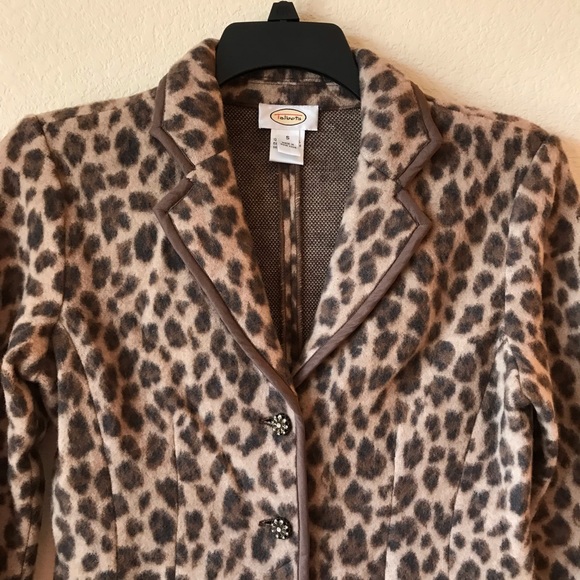 Talbots Womens Wool Blazer Jacket Animal Print - Picture 2 of 8